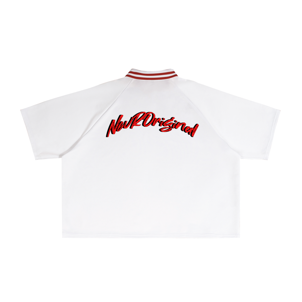 Contrast Lapel Collar Boxy T-Shirt