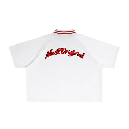 Contrast Lapel Collar Boxy T-Shirt